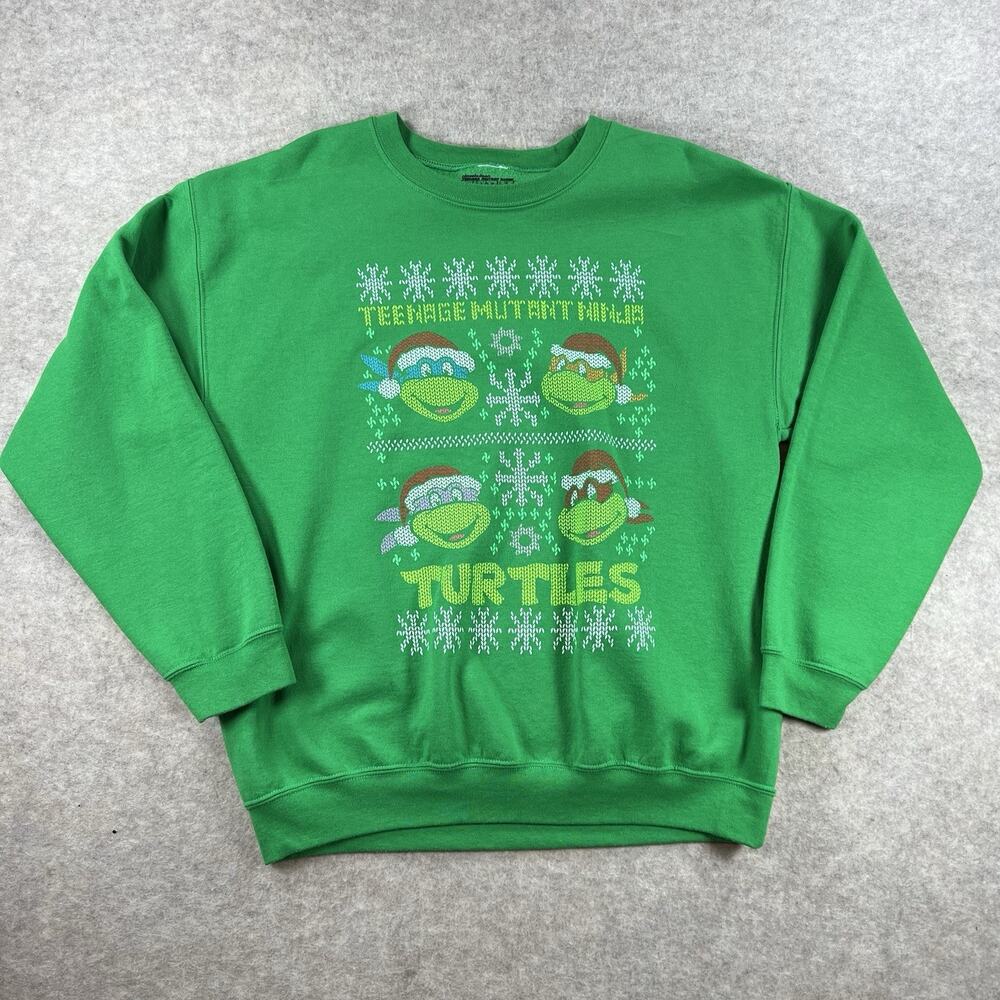 Men's Teenage Mutant Ninja Turtles TMNT Faux Ugly Christmas Sweater Graphic L